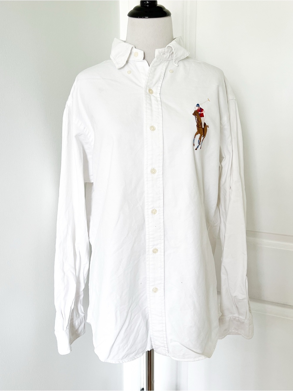 Polo by Ralph Lauren Classic White Button-Down Shirt - Big Embroidered Pony Logo